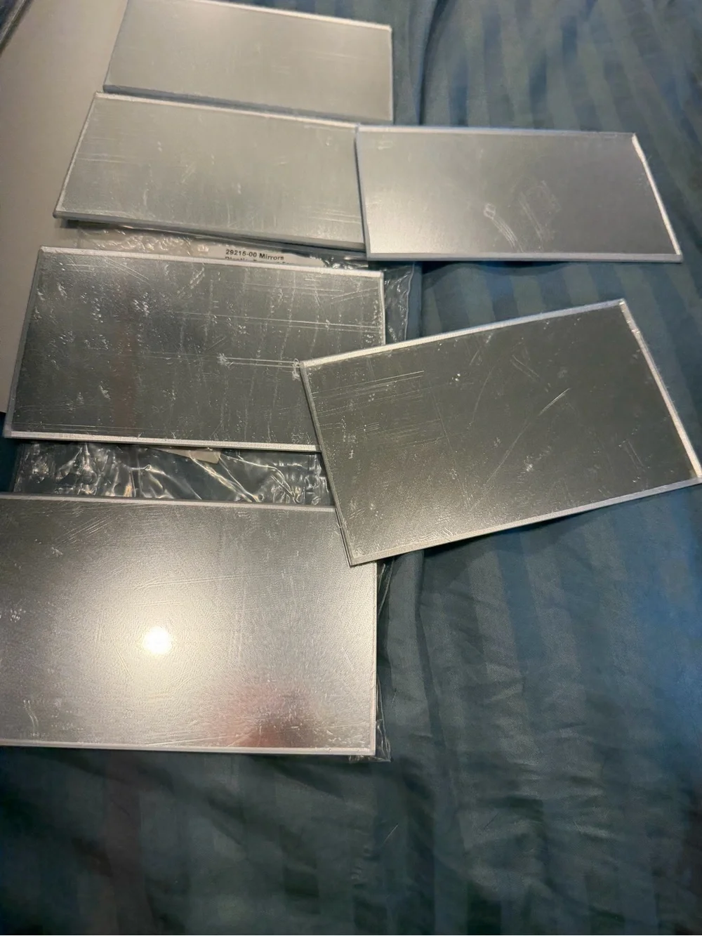 Silver Rectangular Mirror Accessory - Silver Set of 6